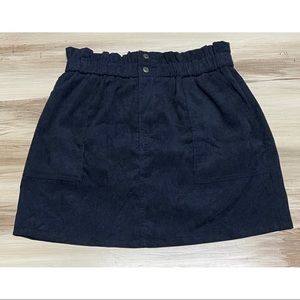 FAVLUX Fashion Corduroy High Waisted Mini Skirt Blue Size M